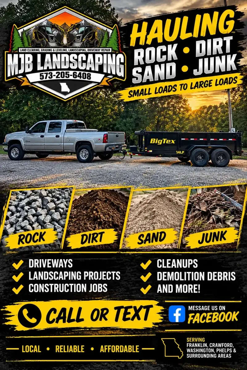 Hauling rock, dirt, sand and junk